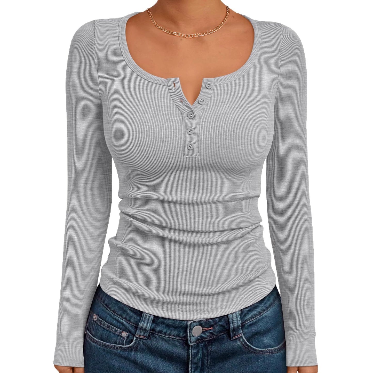 Cassies „Soft Rib“ – Langarmshirt mit Knopfleiste