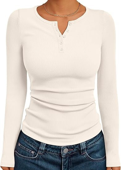 Cassies „Soft Rib“ – Langarmshirt mit Knopfleiste