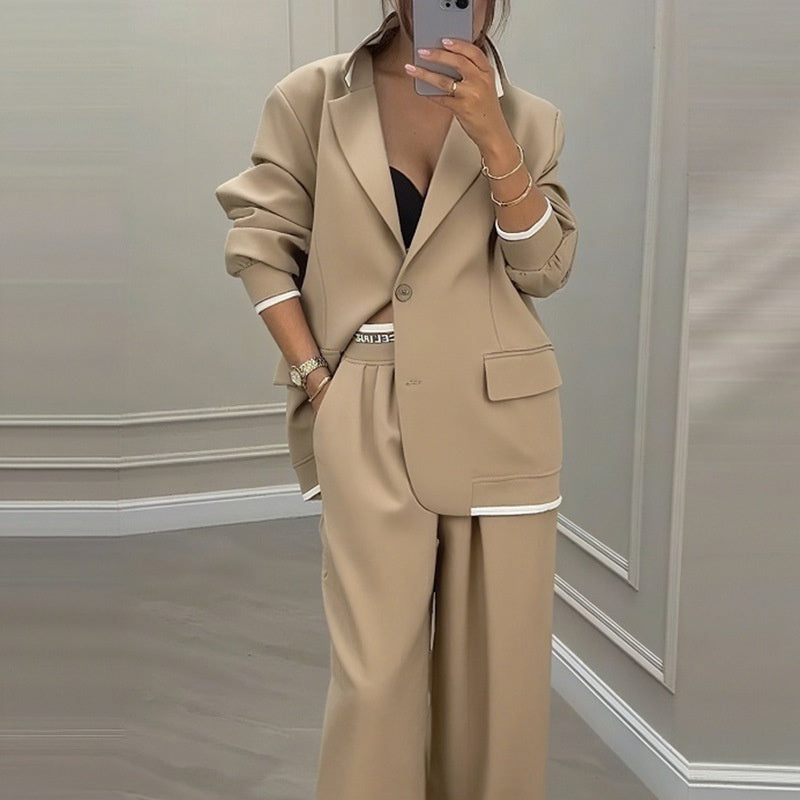 Cassies “Power Elegance” – Oversized Blazer & Wide-Leg Pants Set