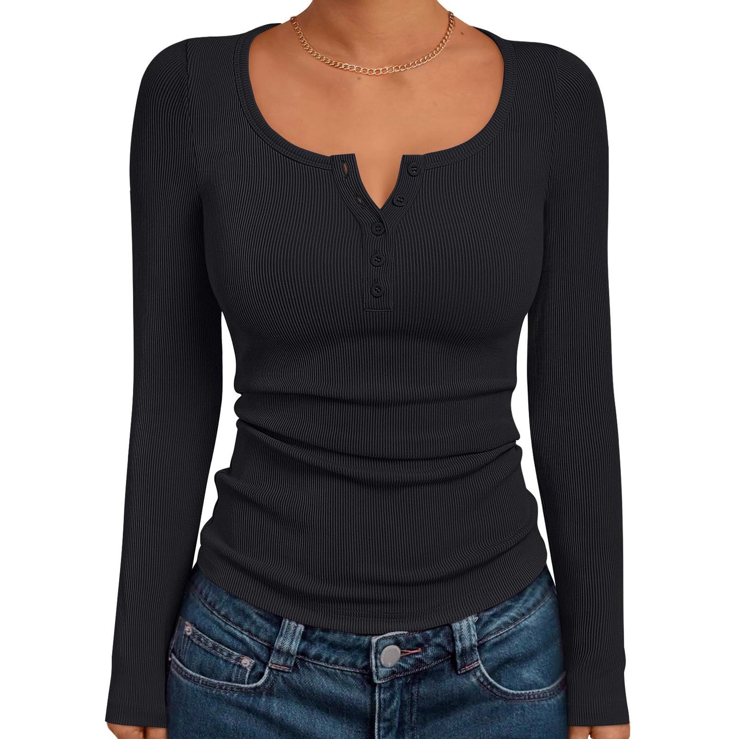Cassies „Soft Rib“ – Langarmshirt mit Knopfleiste