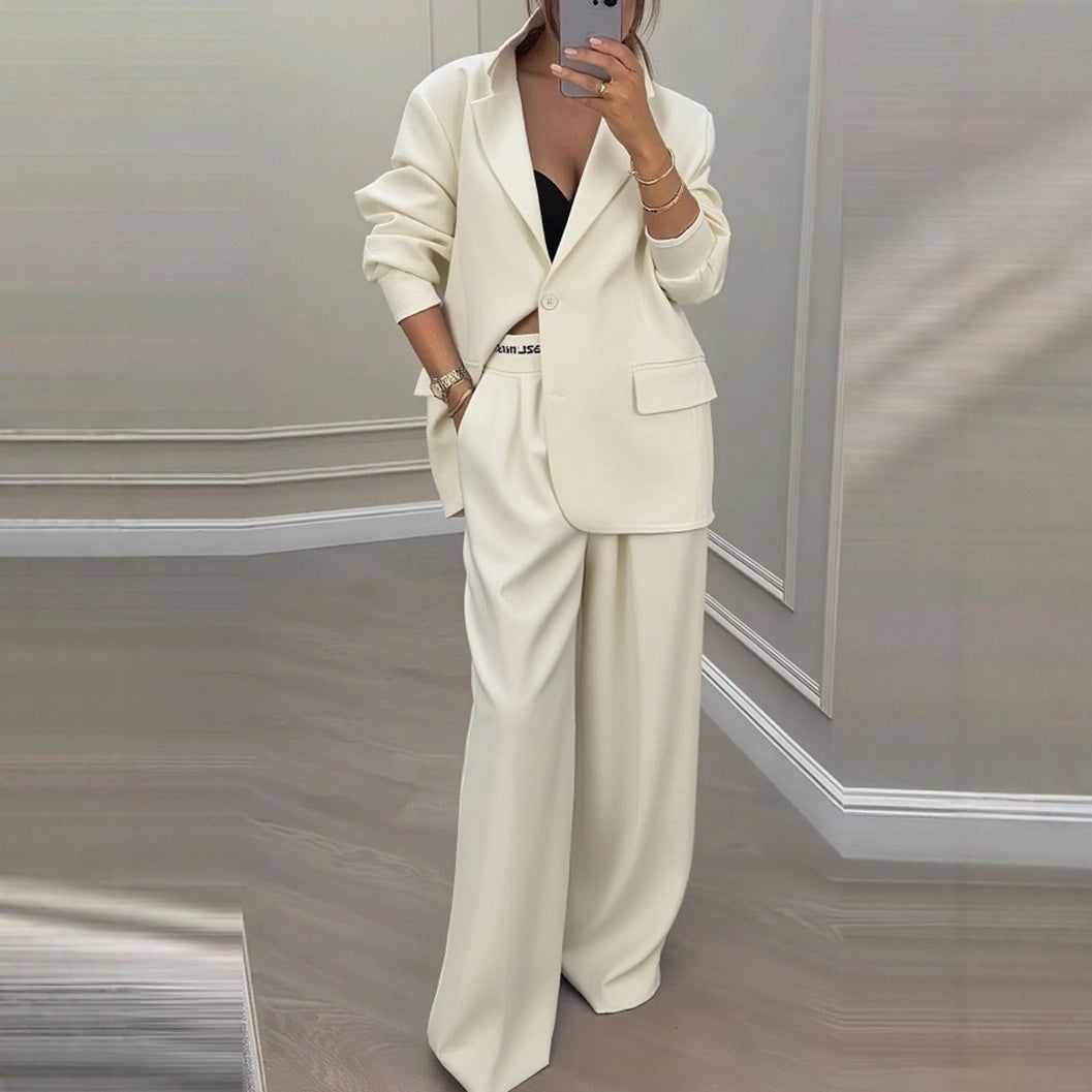 Cassies “Power Elegance” – Oversized Blazer & Wide-Leg Pants Set