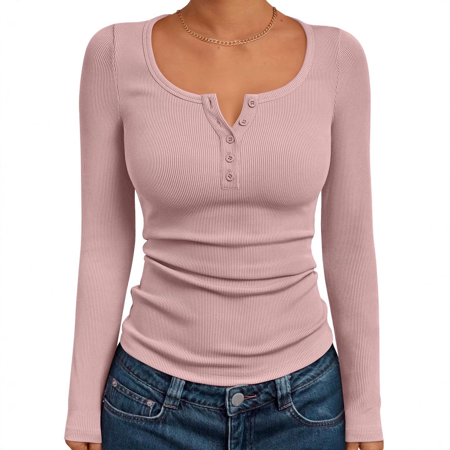 Cassies „Soft Rib“ – Langarmshirt mit Knopfleiste